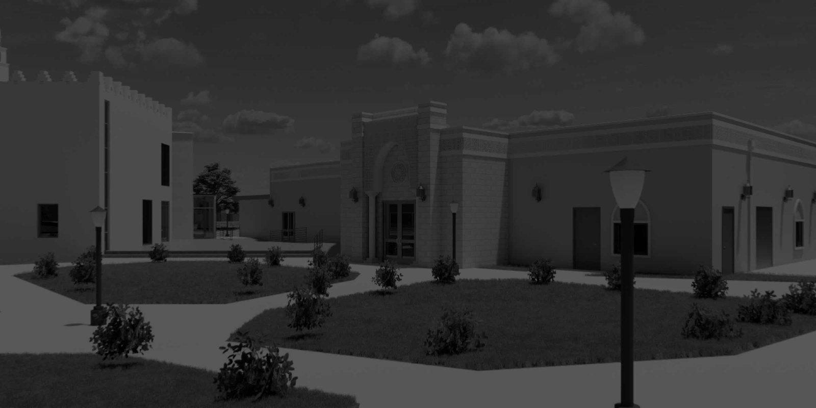 Exterior rendering of two buildings