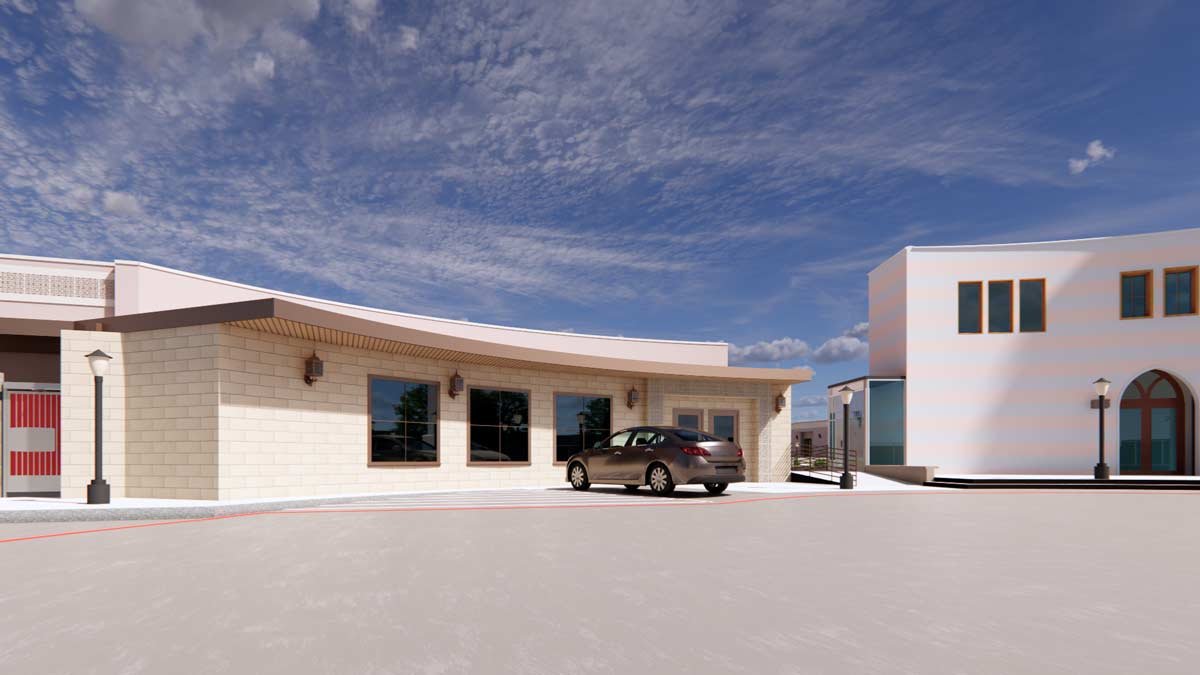 Rendering of South dining entrance