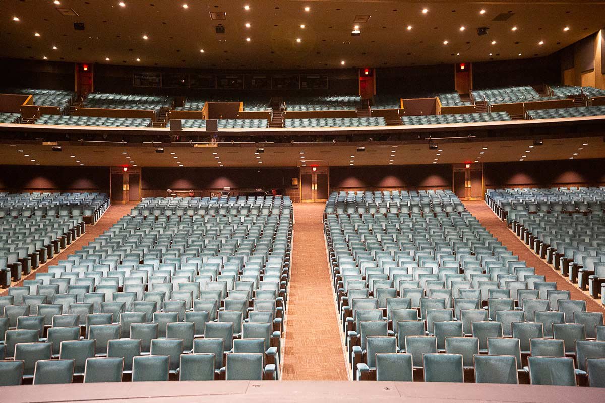 View of empty auditorium seats from stage