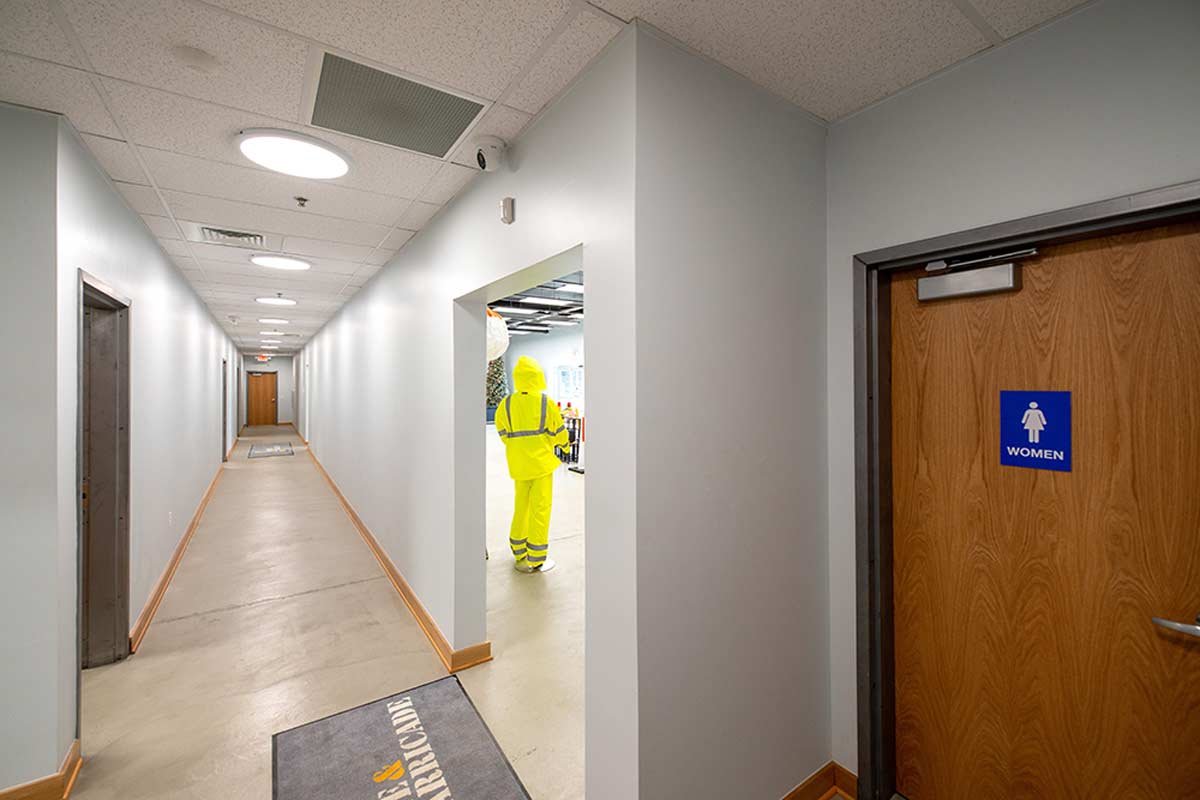 Back hallway of Dallas Lite & Barracade