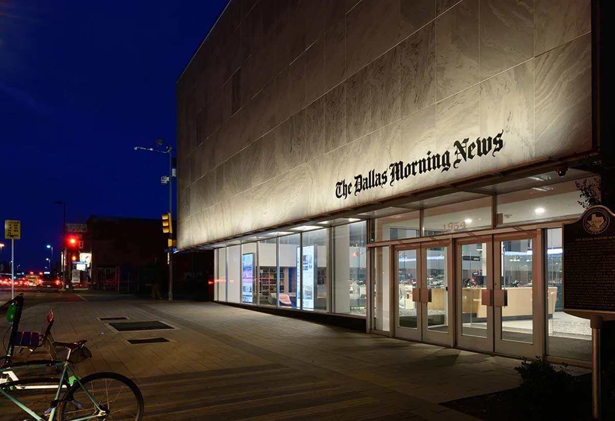 Dallas Morning News building entrance