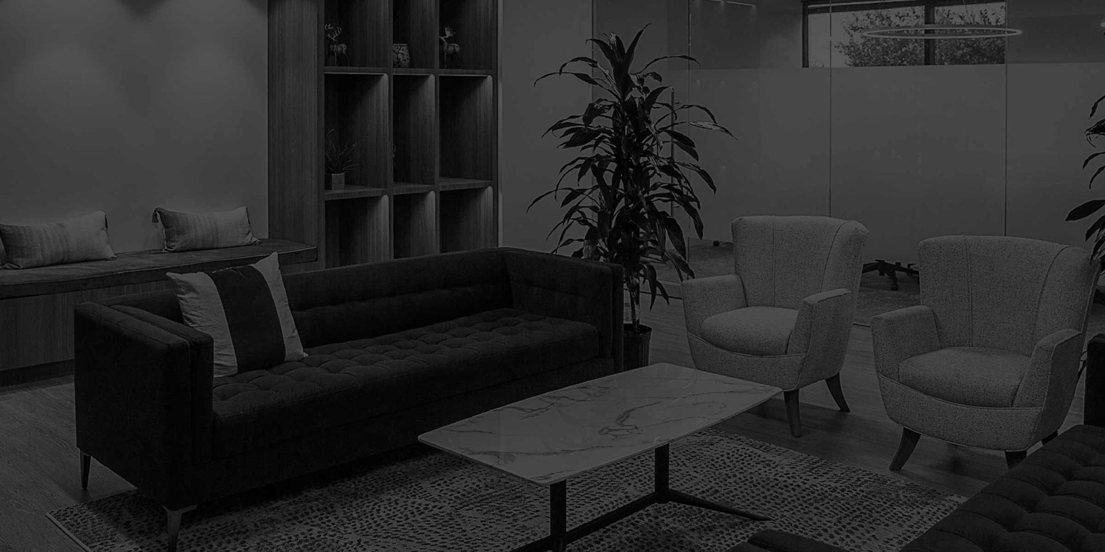 Waiting area with couch and chairs