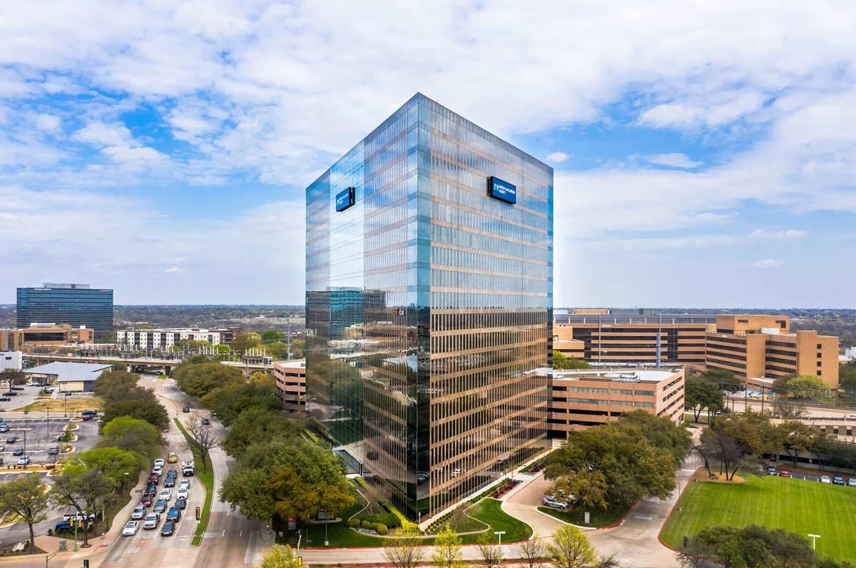 Drone photo of Halff building