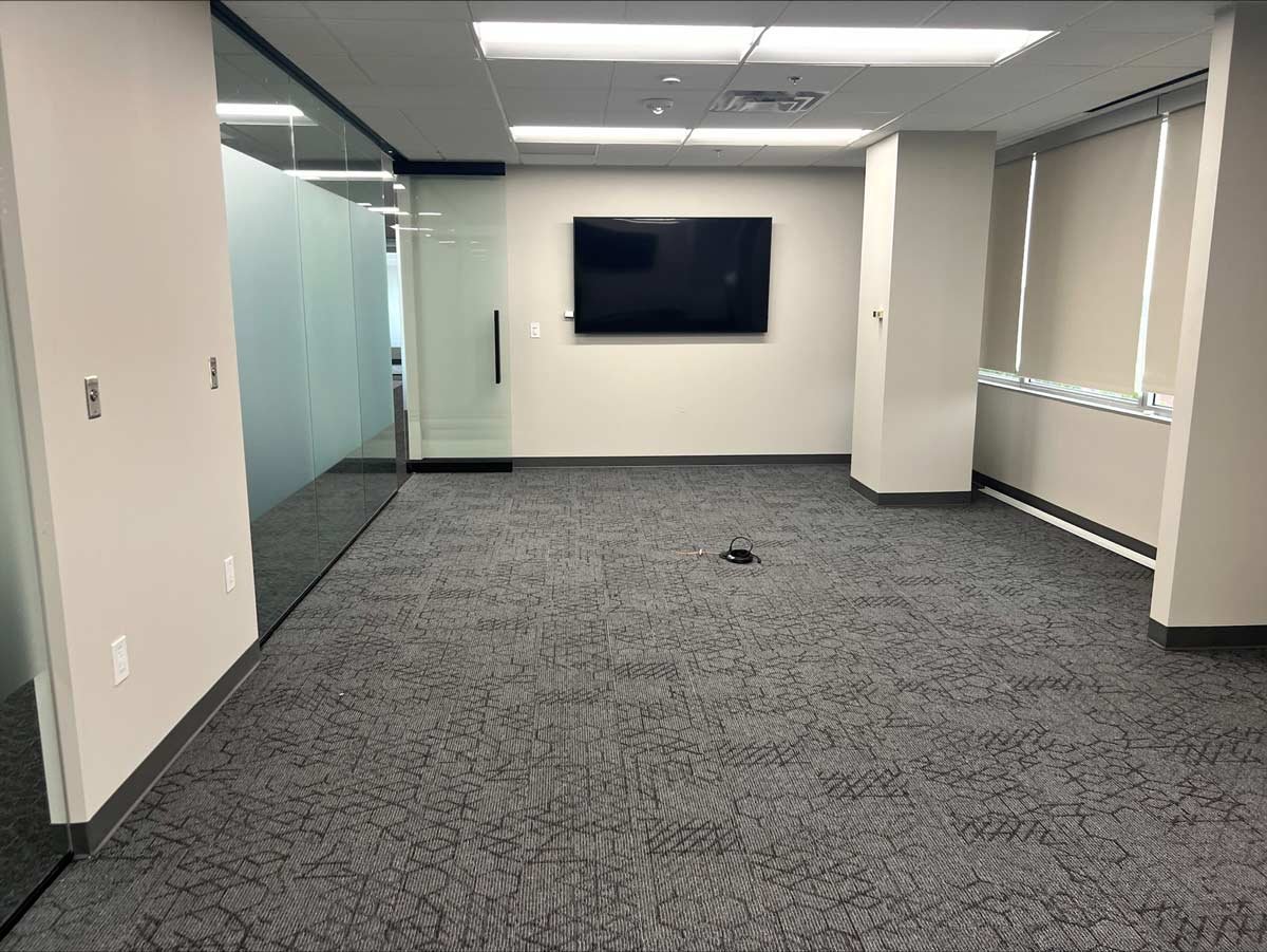 Newly completed empty office conference room
