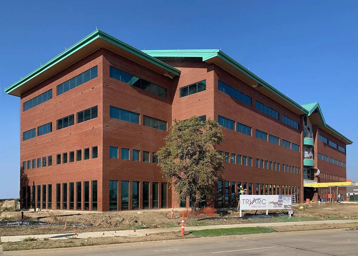 Exterior of Mercer building during contruction