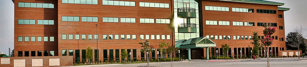 Front of completed Mercer building