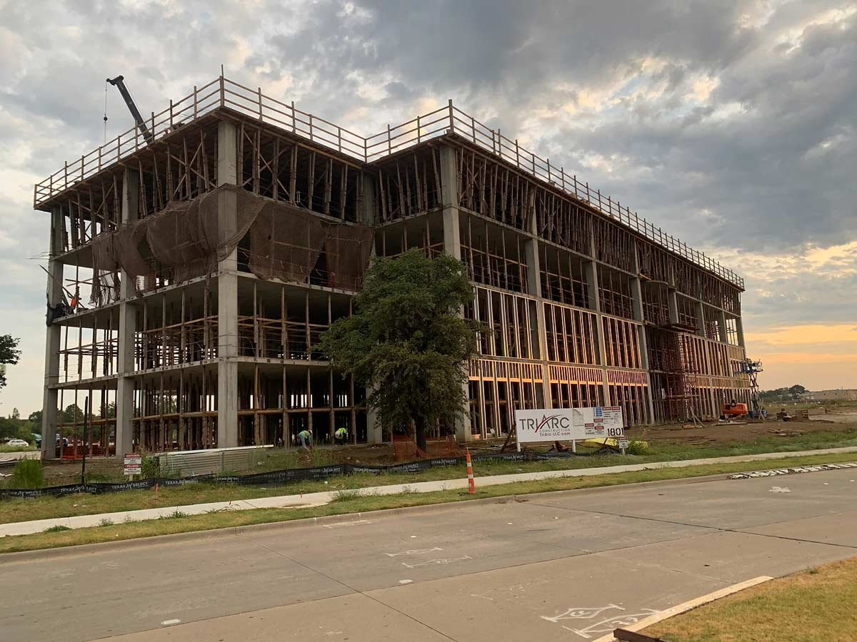 Mercer building during the early phases of construction