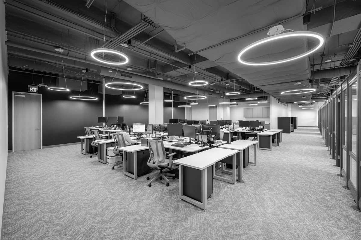Interior office cubicle area