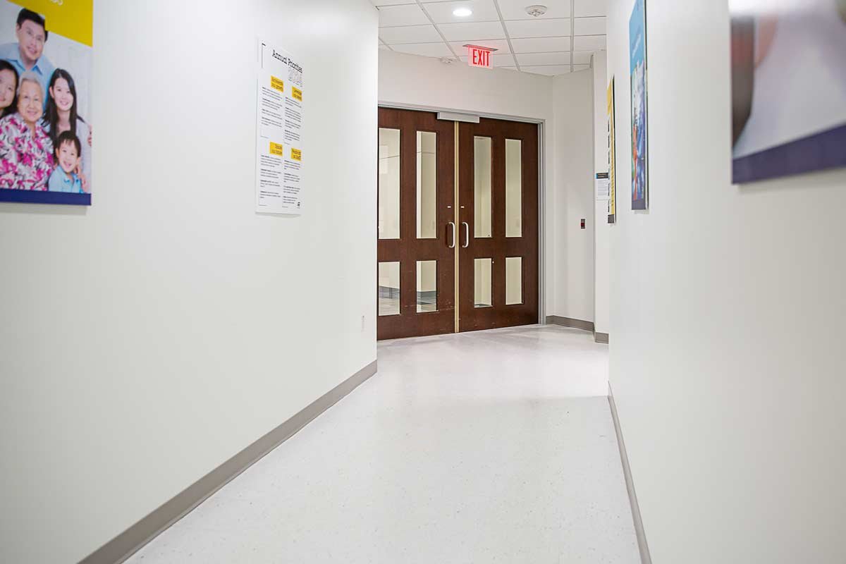 Hallway leading to doorway