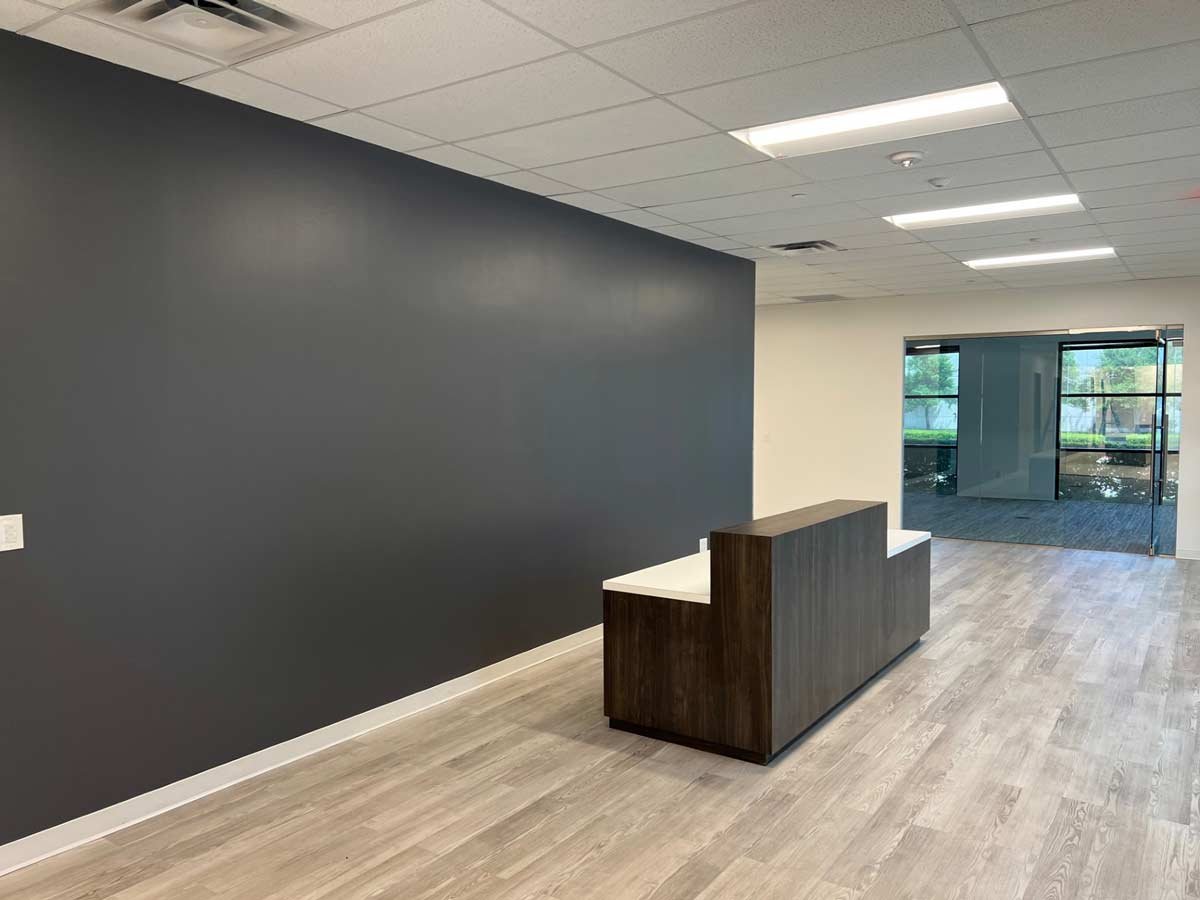 Reception desk in new empty office