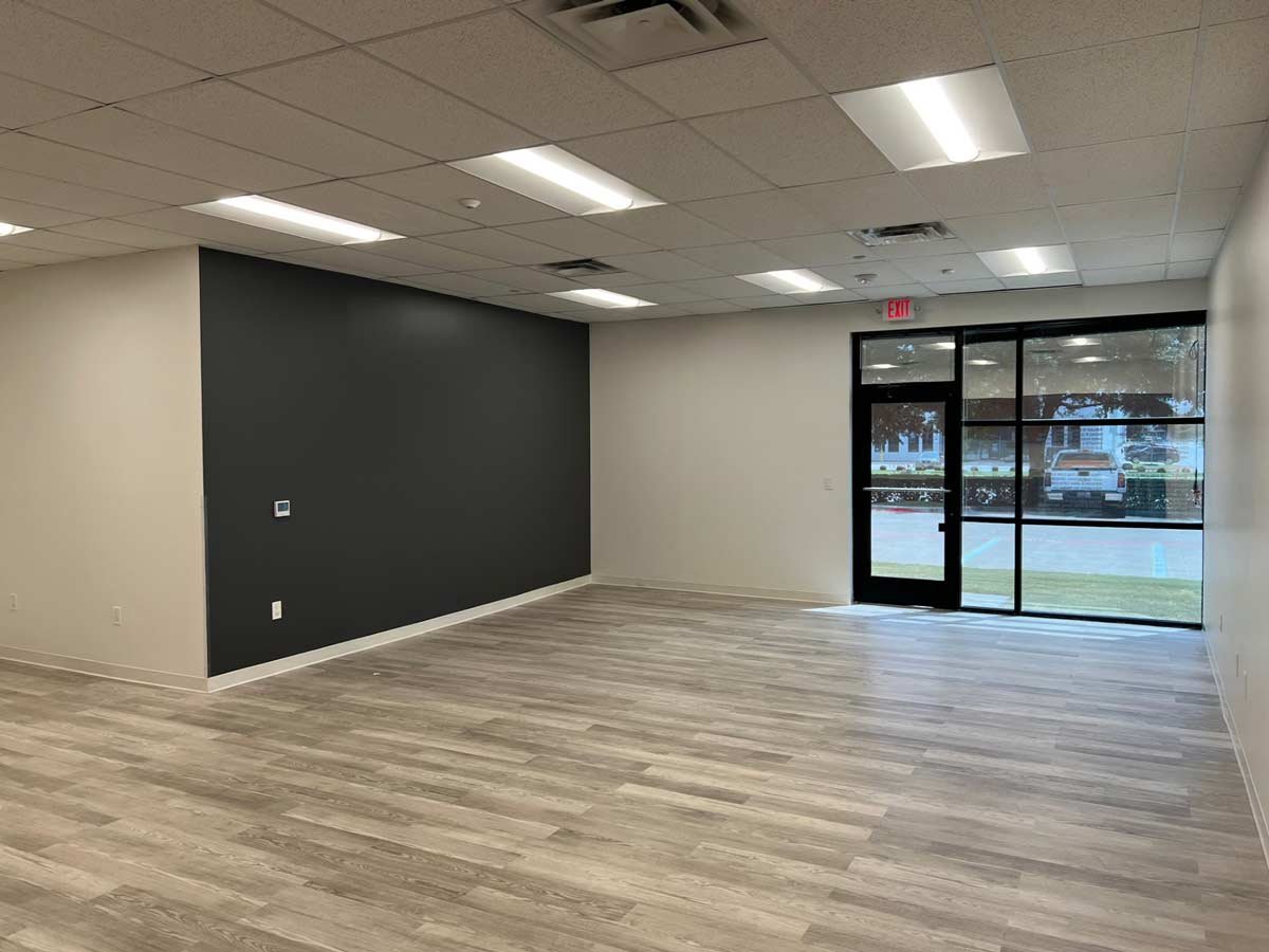 Empty lobby area and front door