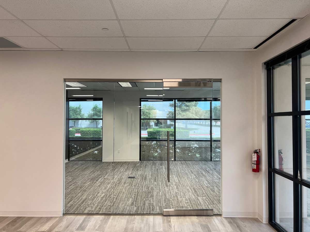 Glass doors of large conference room