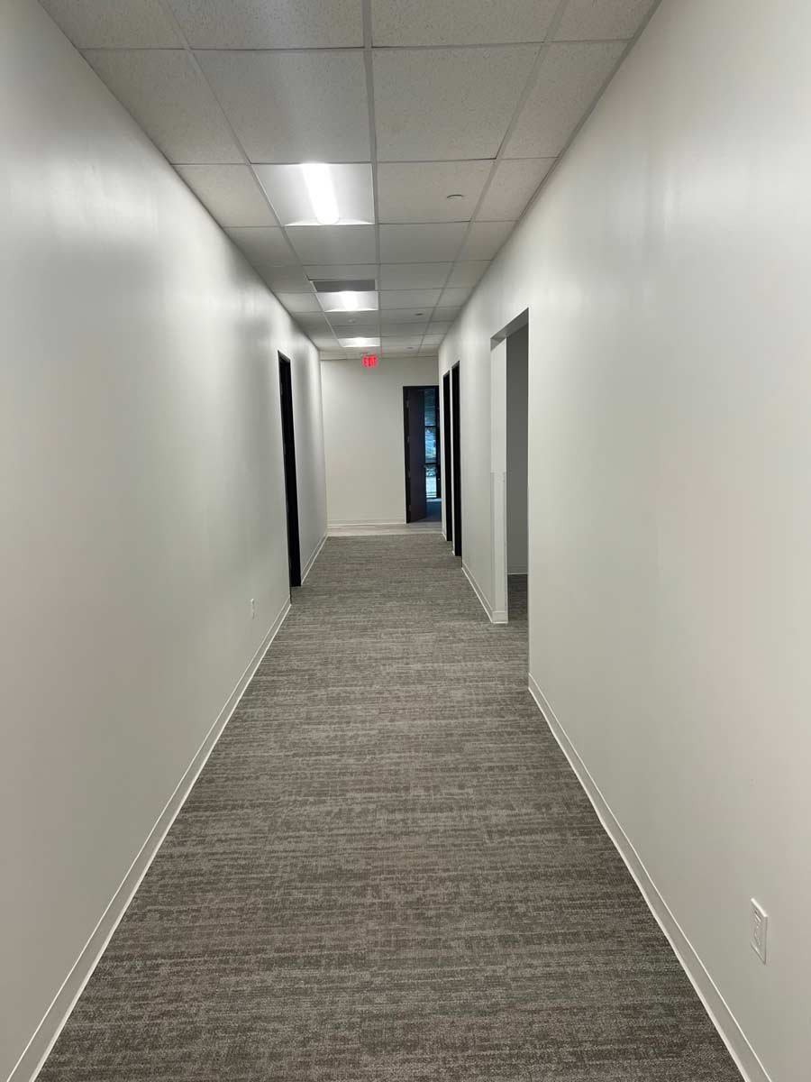 Long white hallway