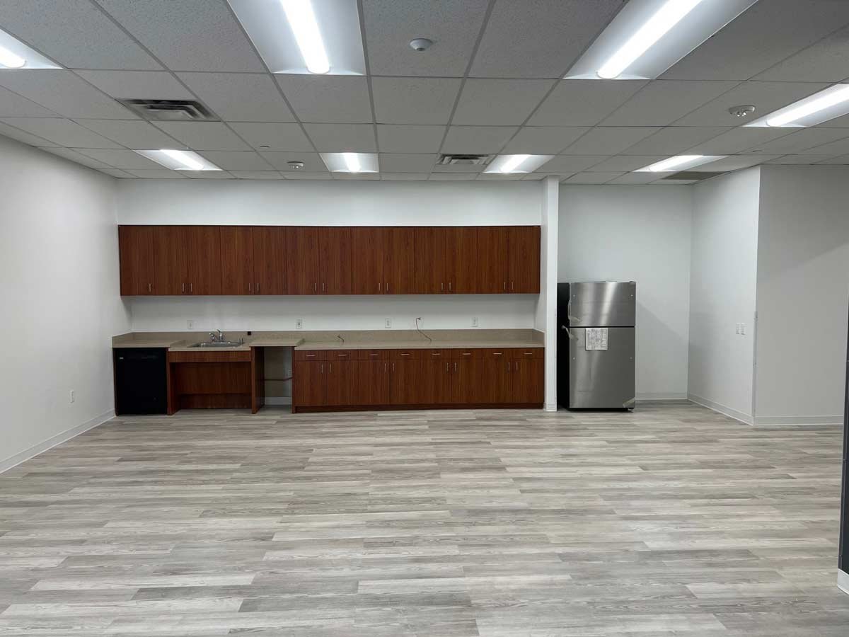 Large empty office kitchen area