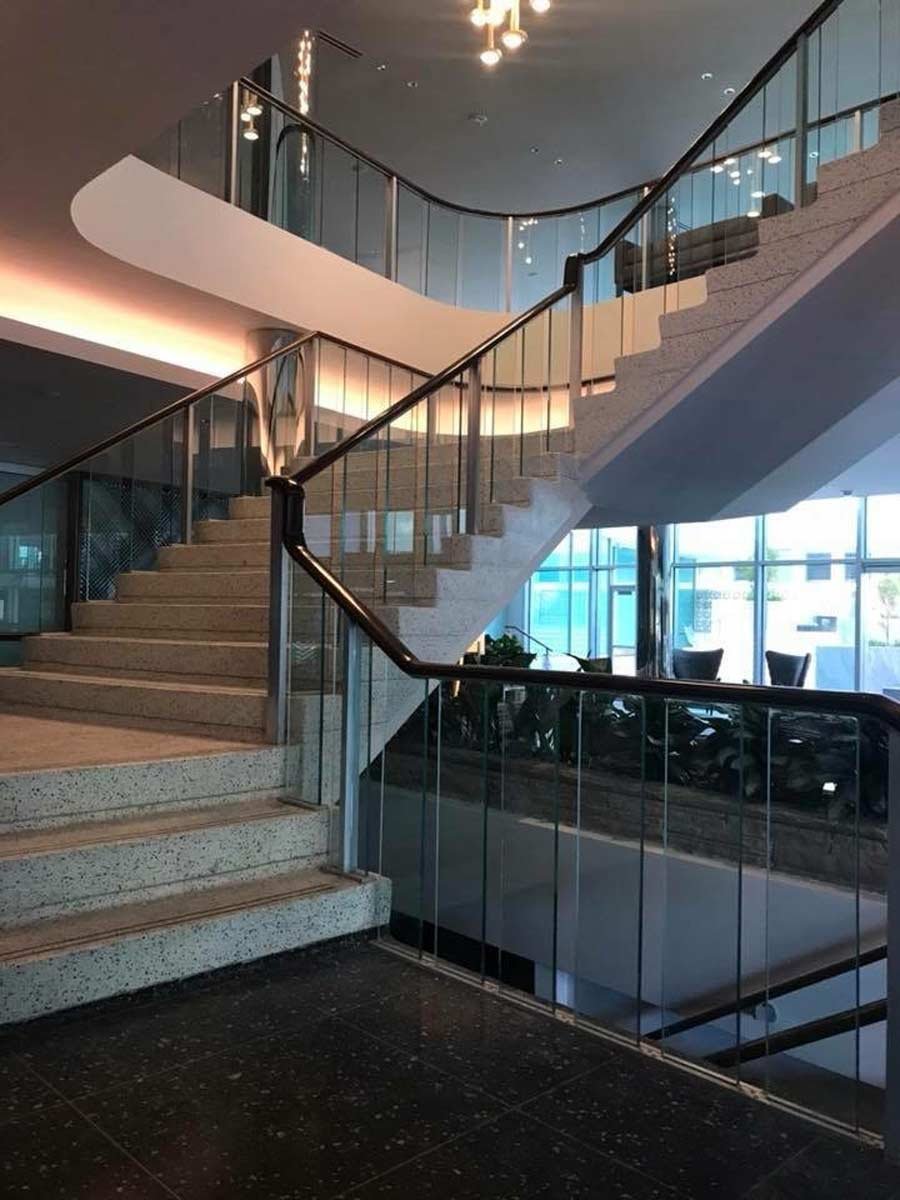 Close up of lobby stairs